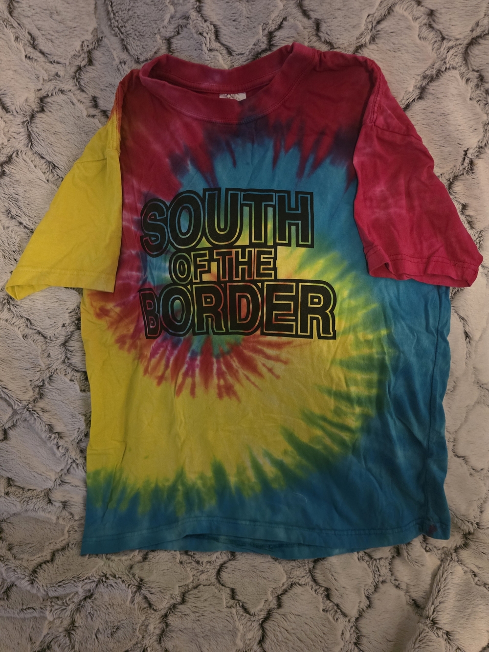 South Of The Border Tie-Dye Tee - Yellow, Blue & Pink Sz M